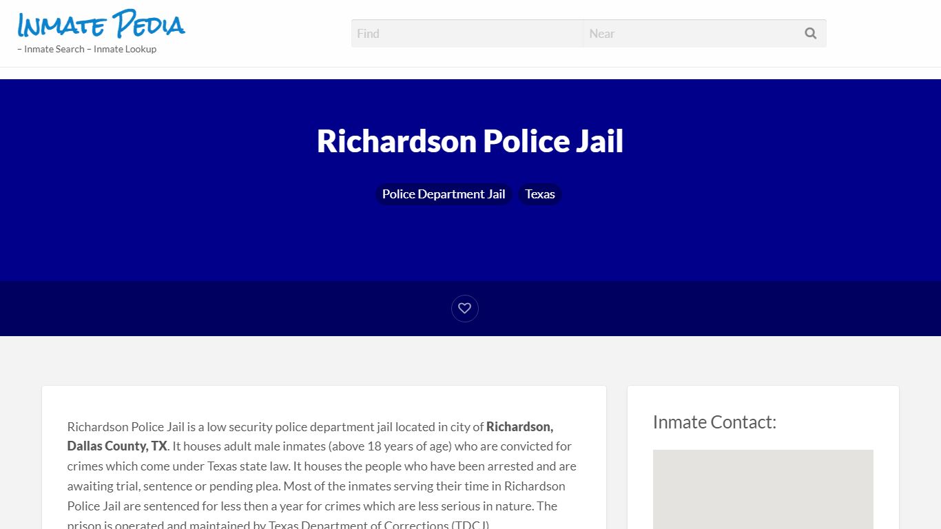 Richardson Police Jail – Inmate Pedia – Inmate Search ...